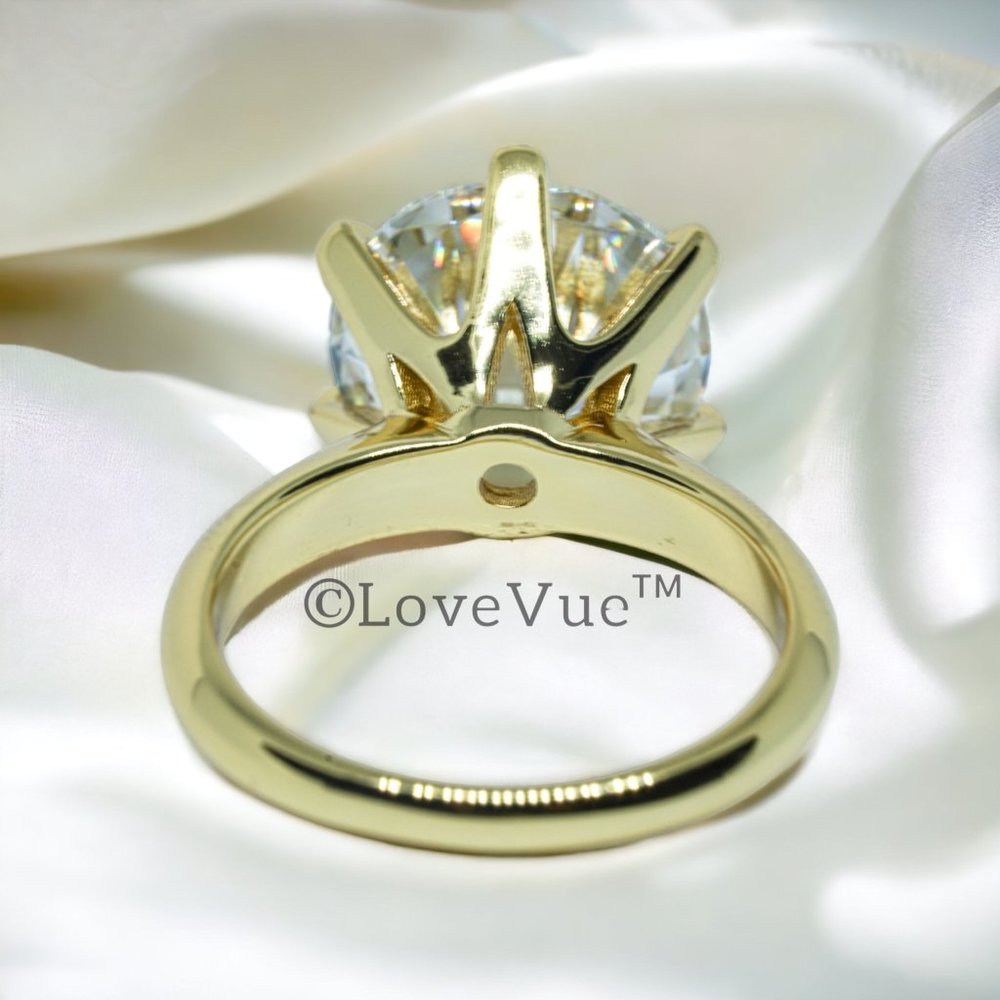 Certified 10ct. t.w. Diamond Large Brilliant Solitaire Gold Engagement Ring - Picture 4 of 17